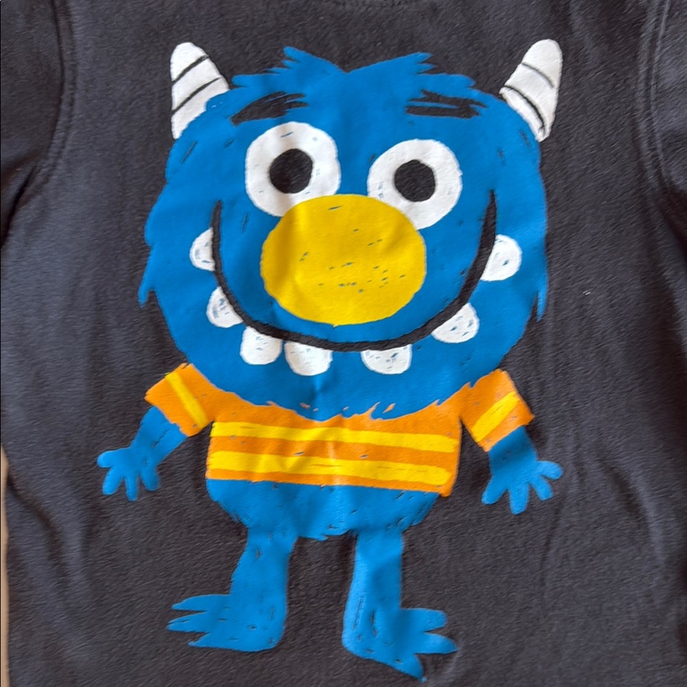 Jumping Beans Monster Graphic Boys 2T T-Shirt - Black and Blue - Picture 2 of 8